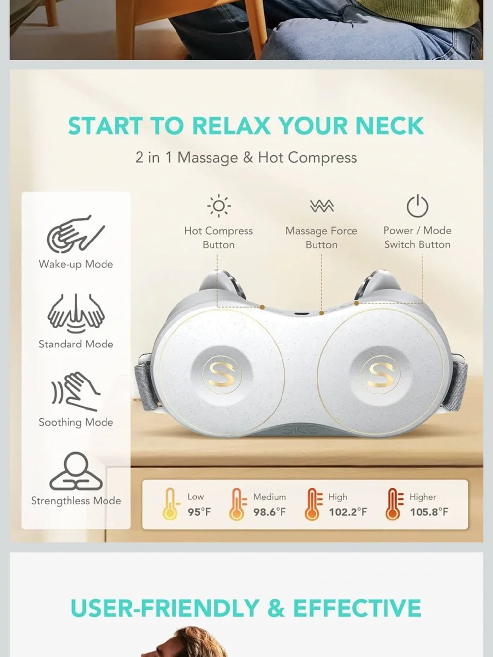 SKG H7 Neck, Shoulder, Back Massager